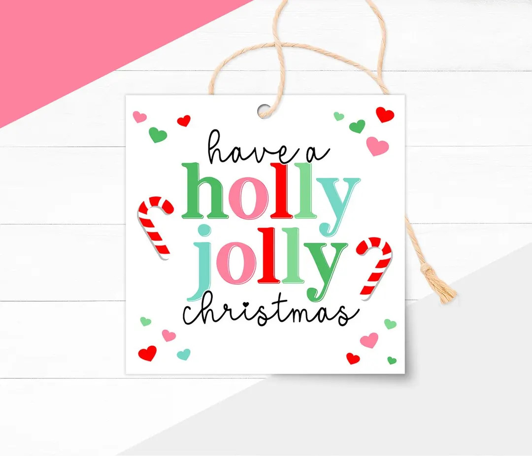 Holly Jolly Christmas Gift Tags: Printable Cookie Favor Labels, Holiday Party (instant Download) ... | Etsy (US)