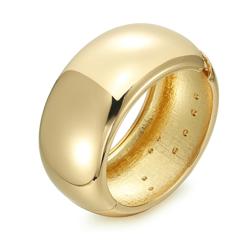 YBMYCM Chunky Gold Bangle Bracelets for Women Trendy Wide Chunky Cuff Bracelets Hammered Irregula... | Amazon (US)
