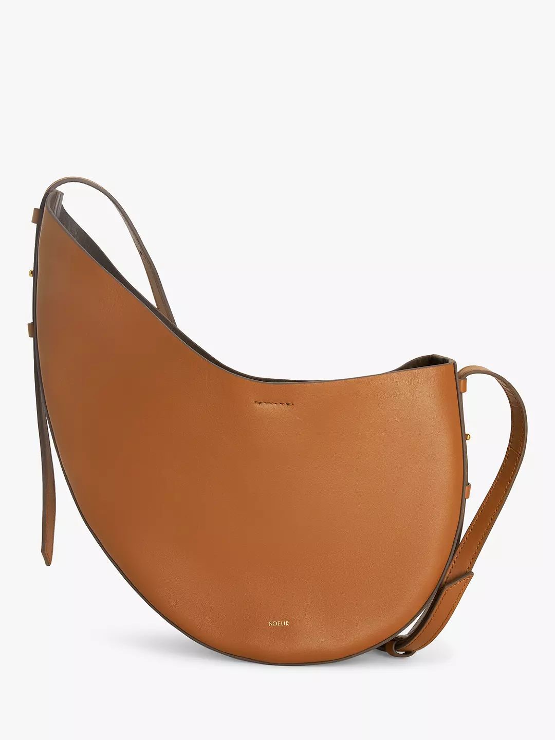 SOEUR Winona Leather Shoulder Bag, Brown | John Lewis (UK)