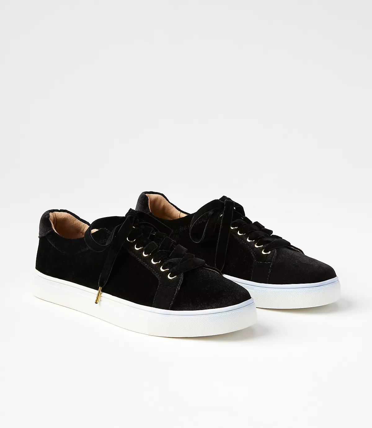 Velvet Lace Up Sneakers | LOFT
