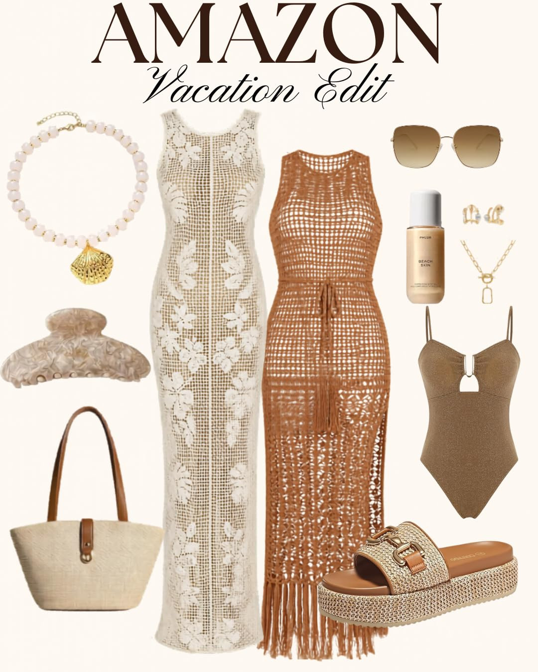 Elevated swimwear finds without the luxury price tag 🤍 I rounded up chic Amazon swimsuits, coverups, and resortwear pieces that are perfect for beach vacations, tropical getaways, pool days, cruises, and summer weekends. This curated edit includes flattering one-pieces, trendy bikinis, effortless beach dresses, stylish coverups, and vacation-ready accessories that make packing feel easy and polished. Think timeless neutrals, flattering silhouettes, designer-inspired details, and versatile pieces you’ll wear all season long. If you’re refreshing your summer wardrobe, these Amazon fashion finds are worth adding to your cart before vacation season officially begins. #ad #amazon #amazonfashion 

 