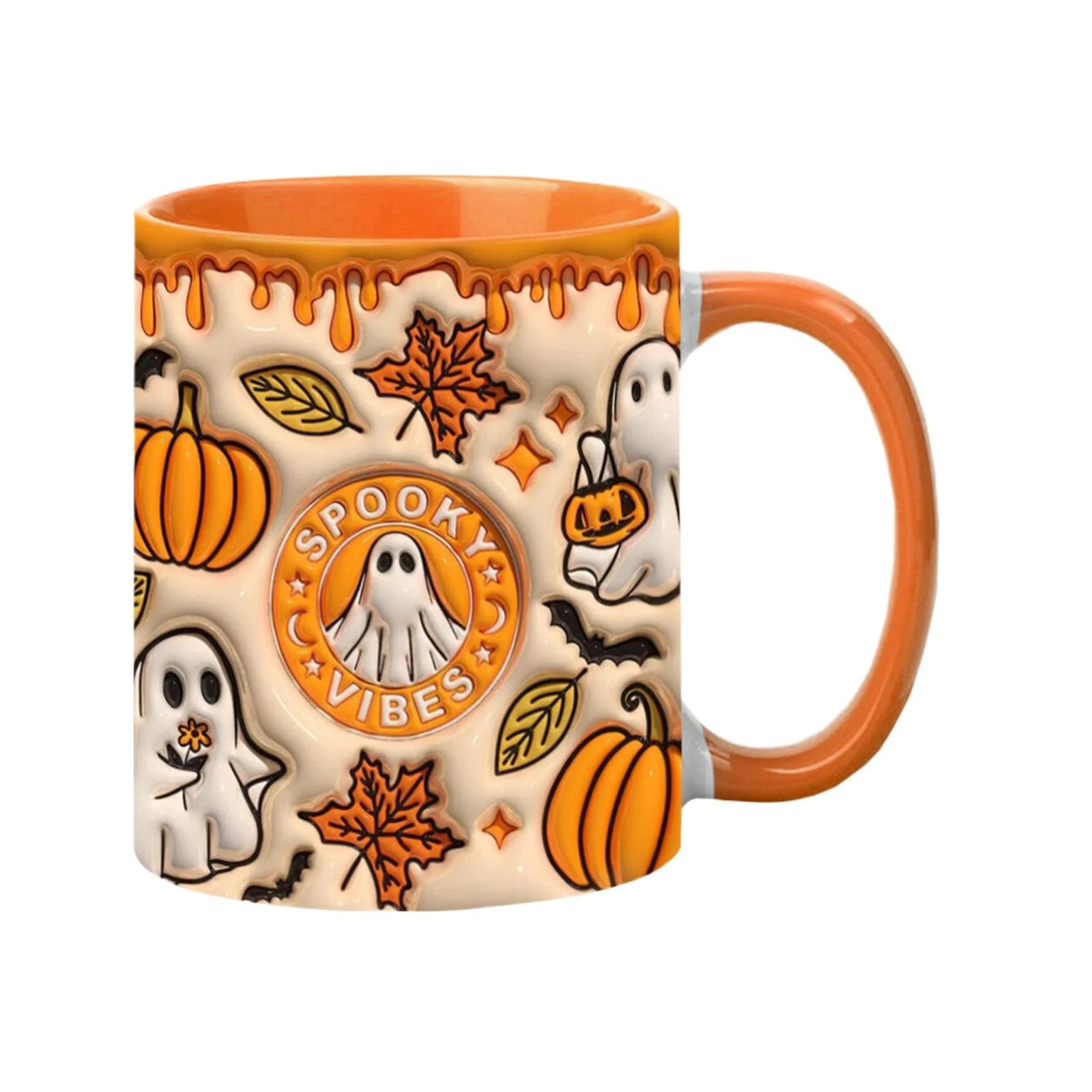 Uanit Pumpkin Coffee Cup with Ghost, Halloween Ceramic Coffee Mug, 3D Effect Pumpkin Coffee Cup H... | Walmart (US)