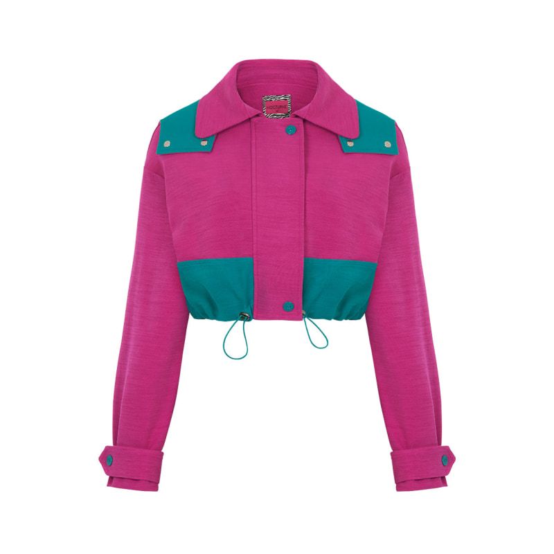 Color Block Cropped Jacket | Wolf and Badger (Global excl. US)