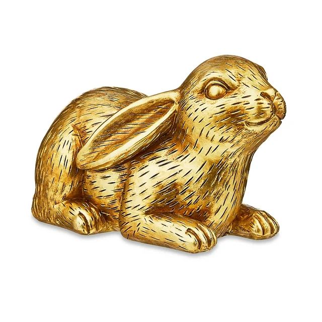 Easter Metallic Gold Resin Laying Bunny, 3 in, by Way To Celebrate - Walmart.com | Walmart (US)