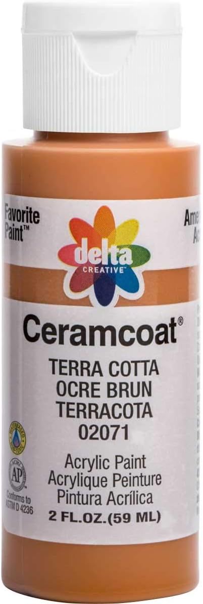 Delta Creative Ceramcoat Acrylic Paint in Assorted Colors (2 oz), 2071, Terra Cotta | Amazon (US)
