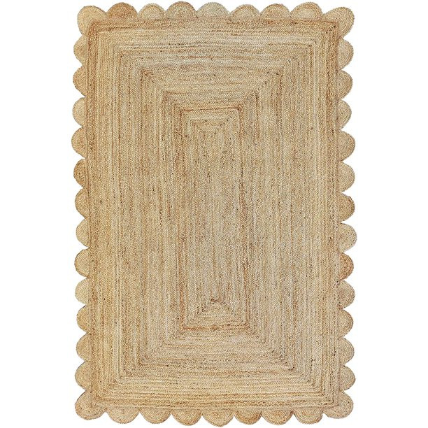 Weaving Village Scalloped Natural Jute Area Rug, Size 6x9, Natural Color - Walmart.com | Walmart (US)