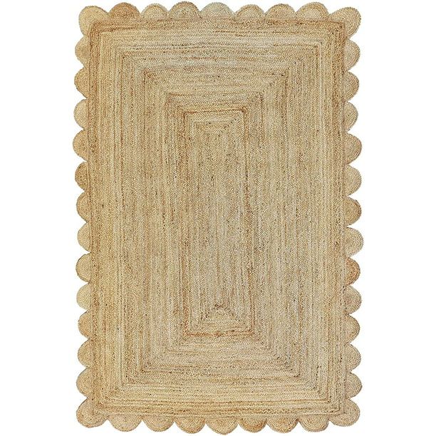 Weaving Village Scalloped Natural Jute Area Rug, Size 6x9, Natural Color - Walmart.com | Walmart (US)