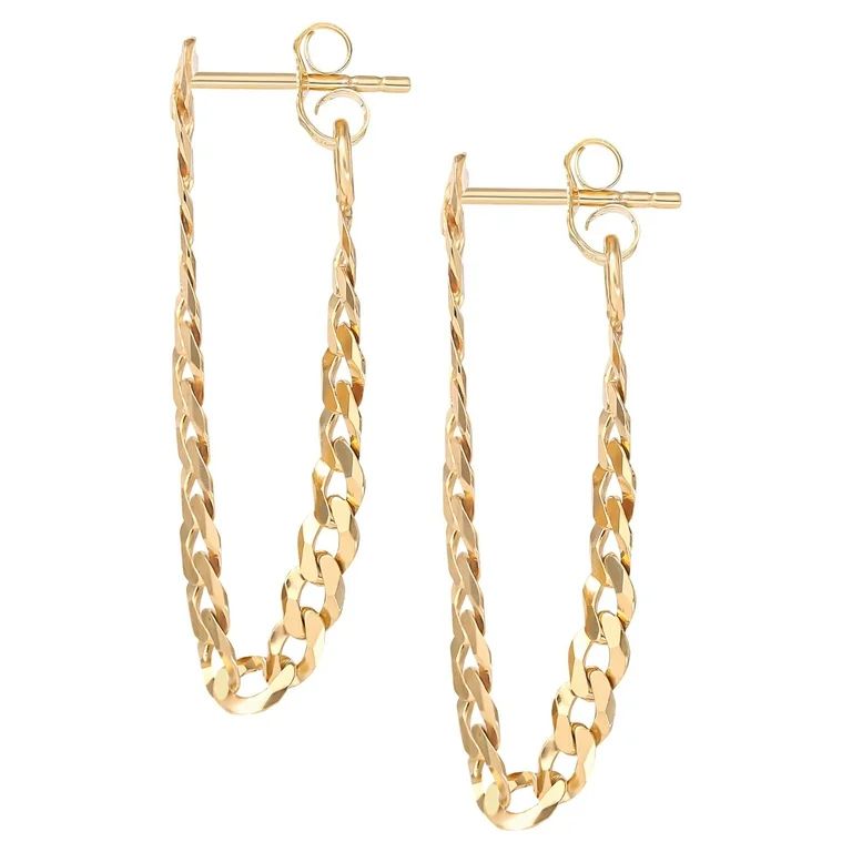 "JS Jessica Simpson Women’s Gold Plated Sterling Silver Curb Chain Earrings" | Walmart (US)