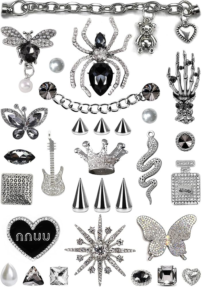 Chic Bling Shoe Charms Gold and Sliver Designer Jewels Pretty Cute Chains Decorations Accessories... | Amazon (US)