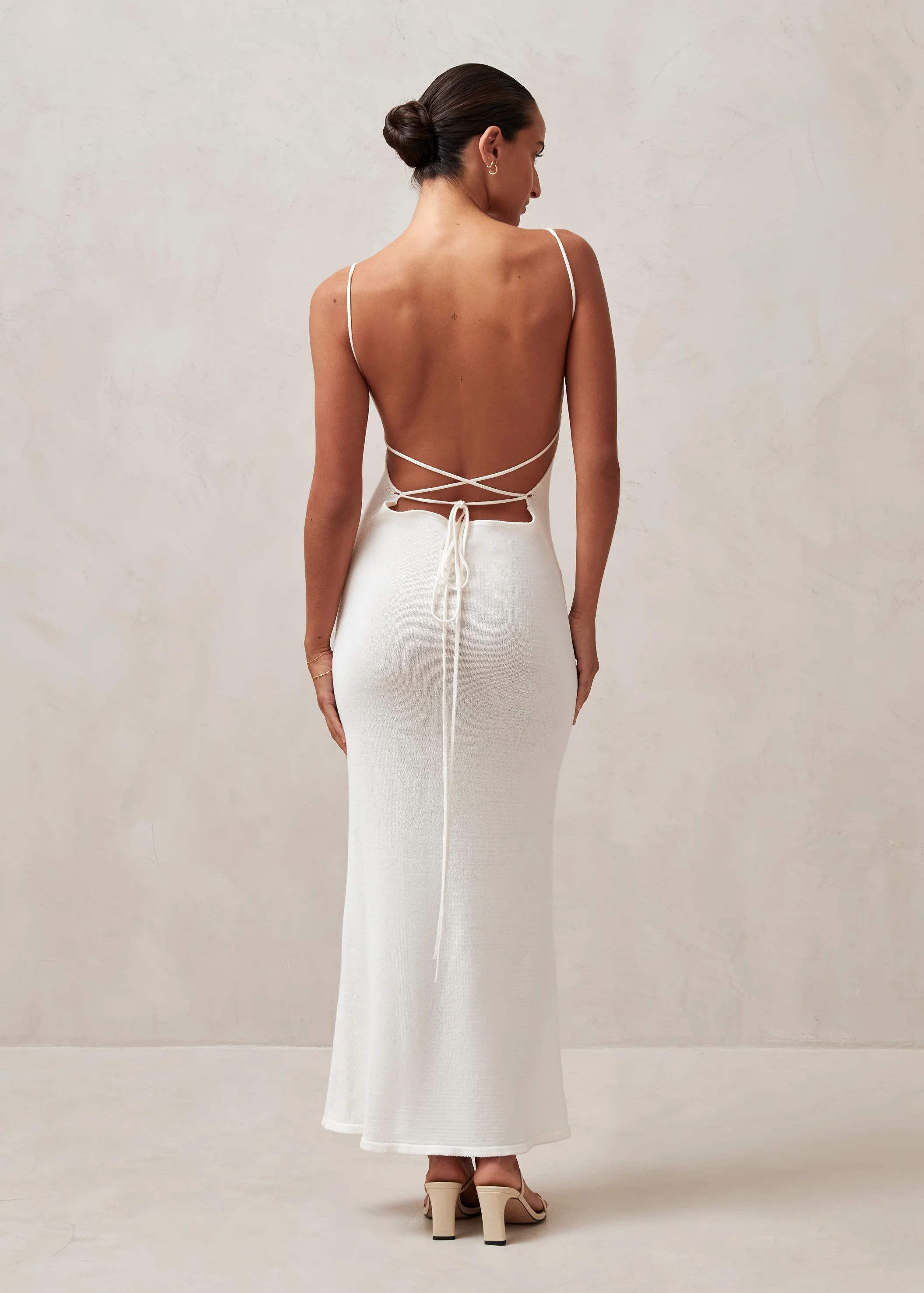 Delicate Strap - White Knit Dress | ALOHAS | Alohas FR