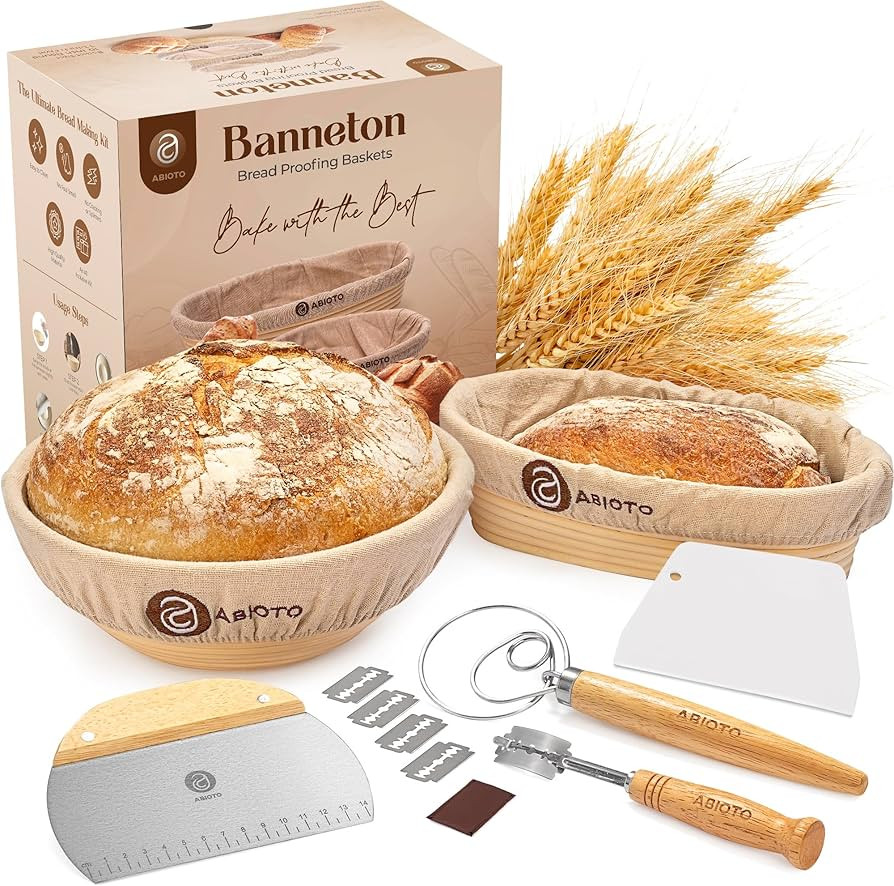 Sourdough Proofing Basket and Bread Baking Supplies, A Complete Sourdough Kit Including 11" Round... | Amazon (US)