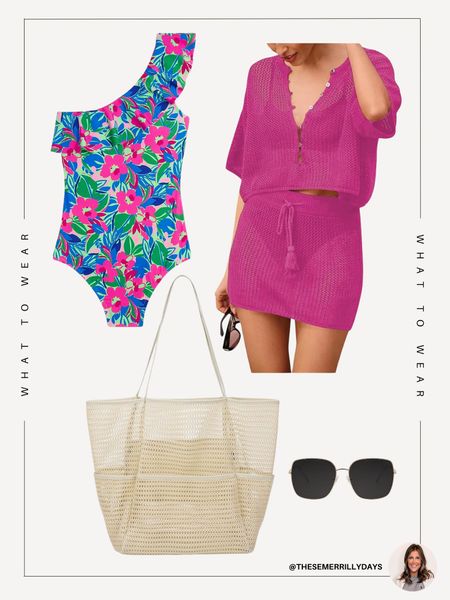 Summer swimsuit / beach outfit / vacation outfit / one piece swimsuit + matching coverup 

#LTKSwim #LTKFindsUnder50 #LTKItBag
