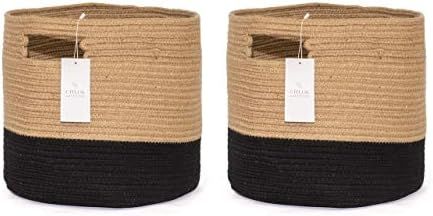 Chloe and Cotton Woven Fabric Cube Storage Baskets 13 X 13 | Rope Cubby Storage | Kids Laundry Ha... | Amazon (US)