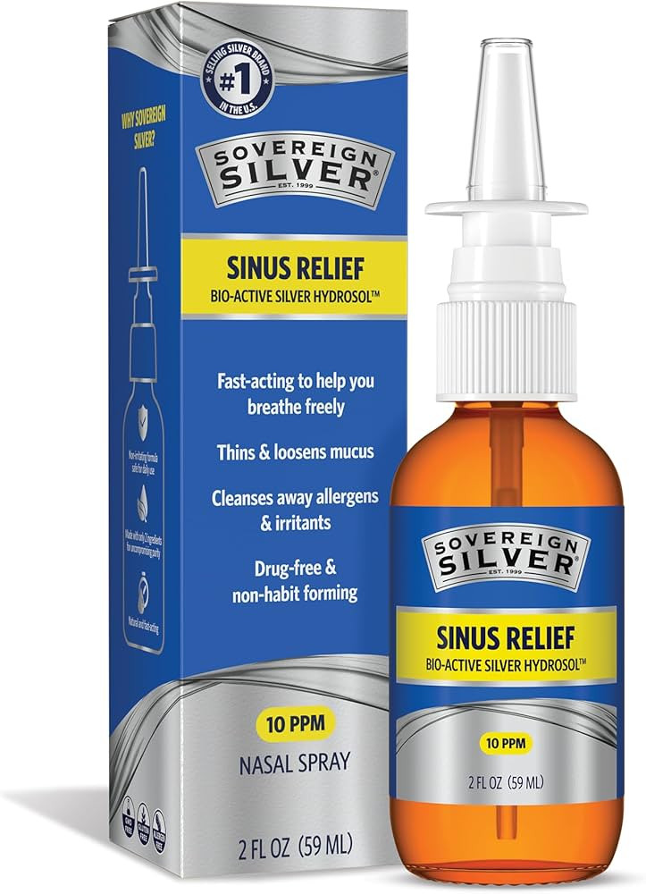Sovereign Silver Natural Nasal Spray - Colloidal Silver Nasal Spray, Bio Active Nose Mist for Sin... | Amazon (US)