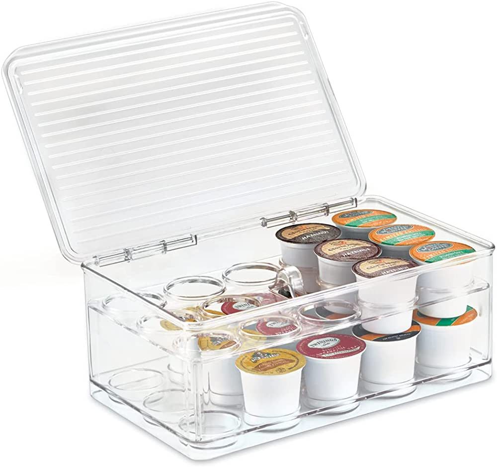 iDesign Plastic 2-Tier Coffee Pod Organizer with Lid, The Linus Collection – 7.25" x 10.75" x 4... | Amazon (US)
