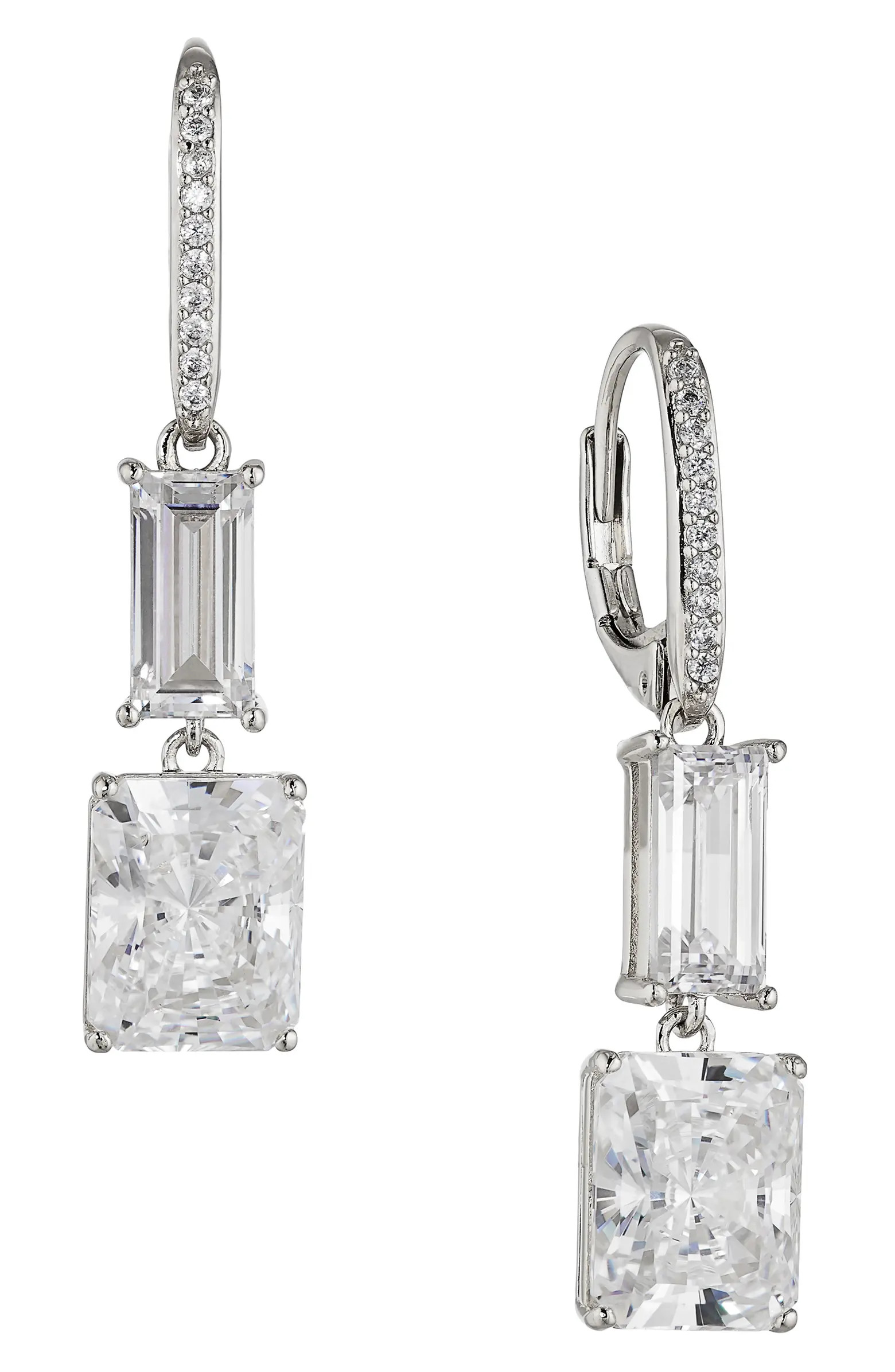 Double Drop Cubic Zirconia Earrings | Nordstrom