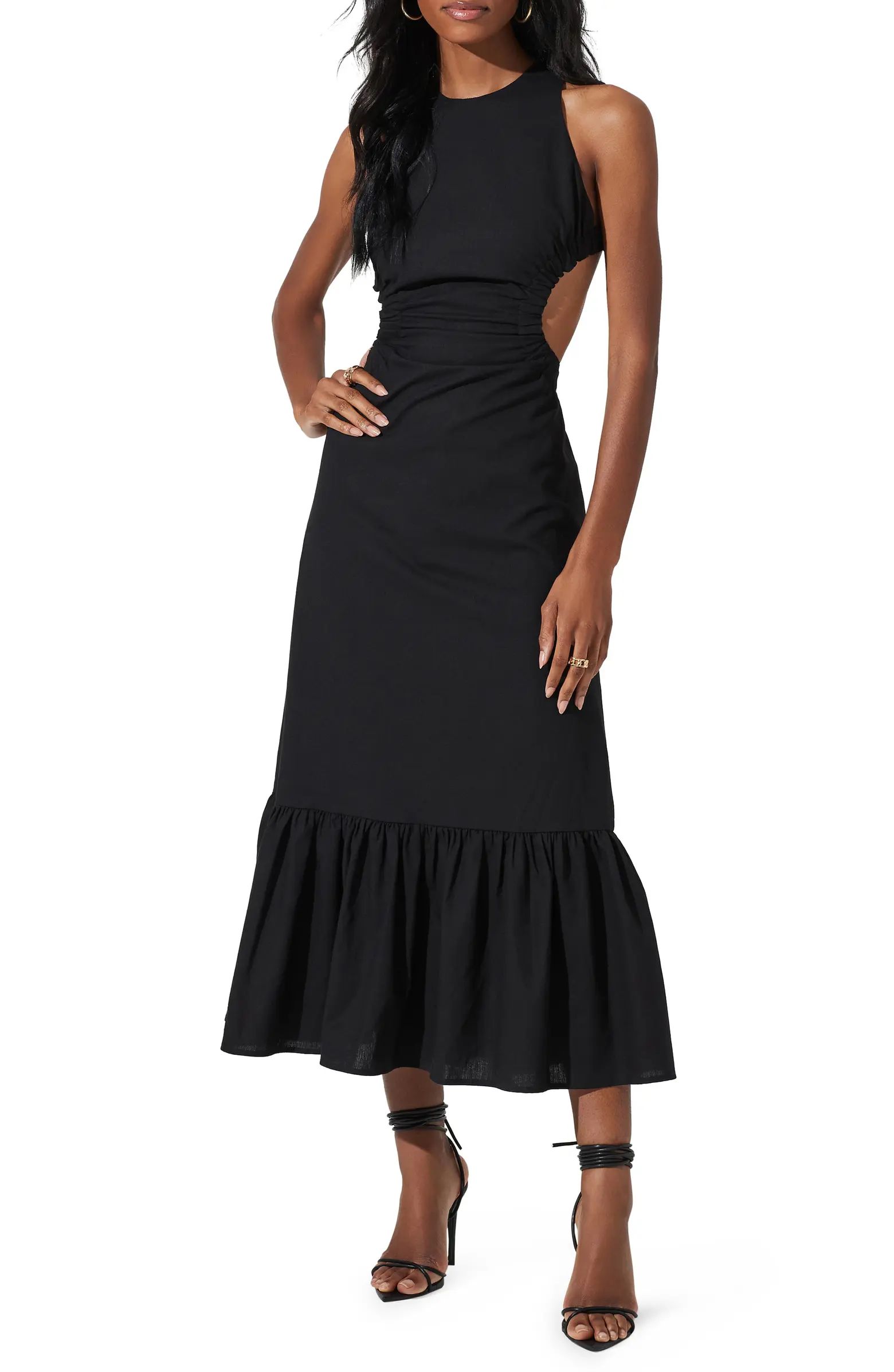 Open Back Linen & Cotton Maxi Dress | Nordstrom