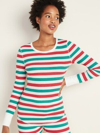 Printed Thermal-Knit Long-Sleeve Tee for Women | Old Navy (US)