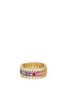 The M Jewelers NY Three Row Rainbow Ring in Multi from Revolve.com | Revolve Clothing (Global)