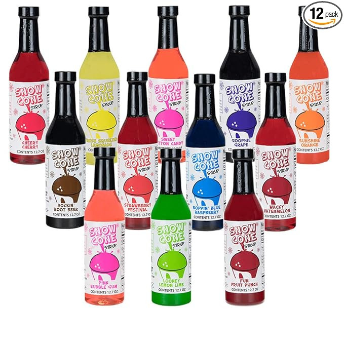 12.7oz Snow Cone Syrups (12 Pack) | Amazon (US)