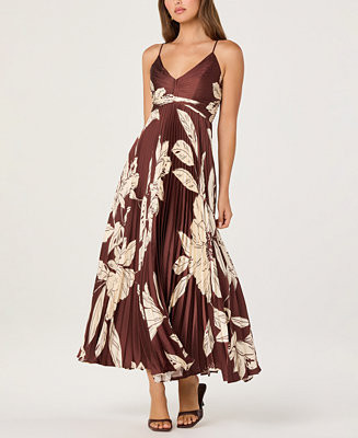 Women's Printed V-Neck Maxi Dress | Macy's