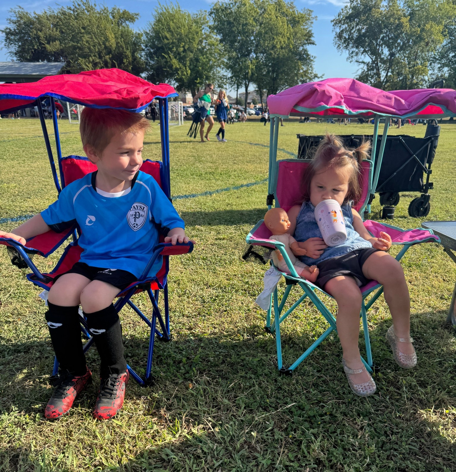 Cheap kids chairs. Perfect for when your player has zero interest in the game and just wants to sit and sulk on the sideline  

#LTKFamily #LTKFindsUnder50 #LTKKids