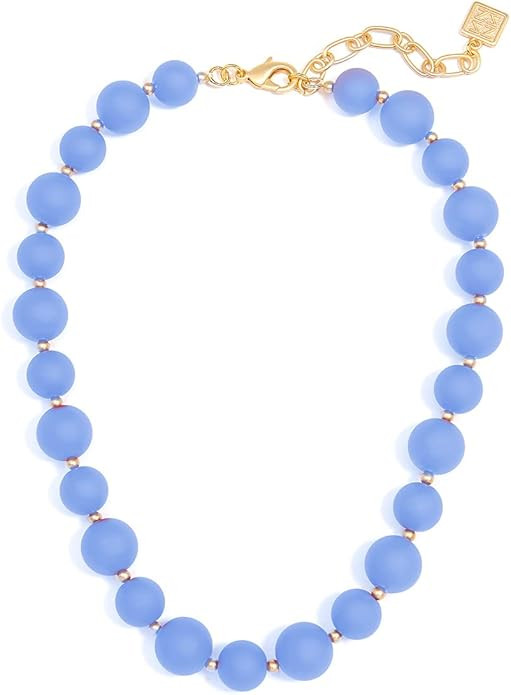 ZENZII Chunky Matte Beaded Collar Necklace with Lobster Claw for Women | Amazon (US)