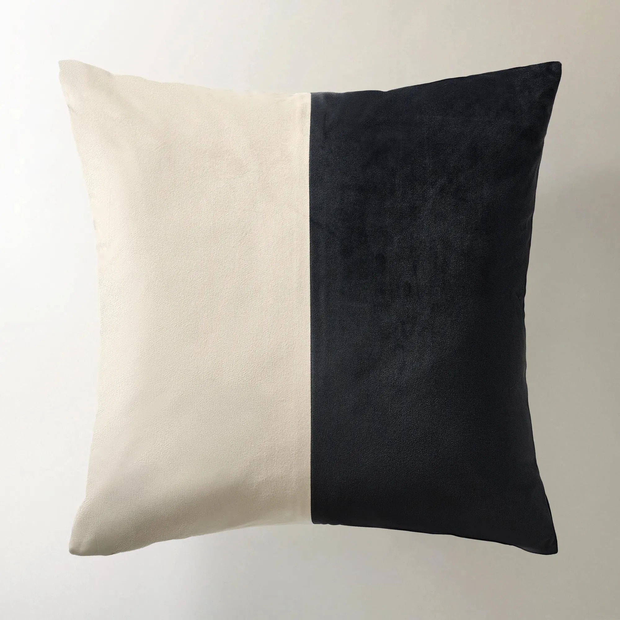 Dualis Color Block Pillow 22" - Black / Alabaster | Z Gallerie