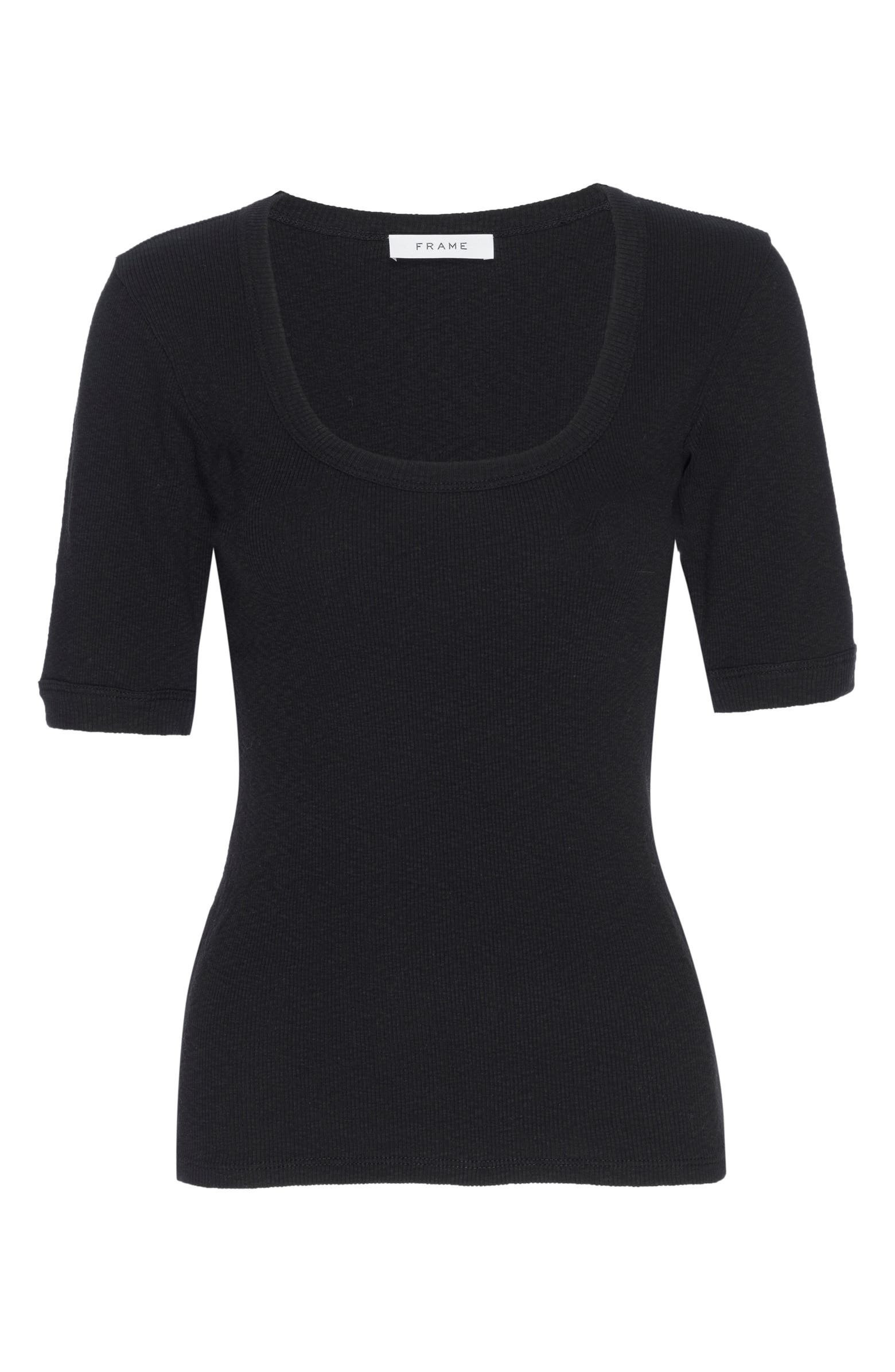 FRAME Rib Elbow Sleeve Top | Nordstrom | Nordstrom