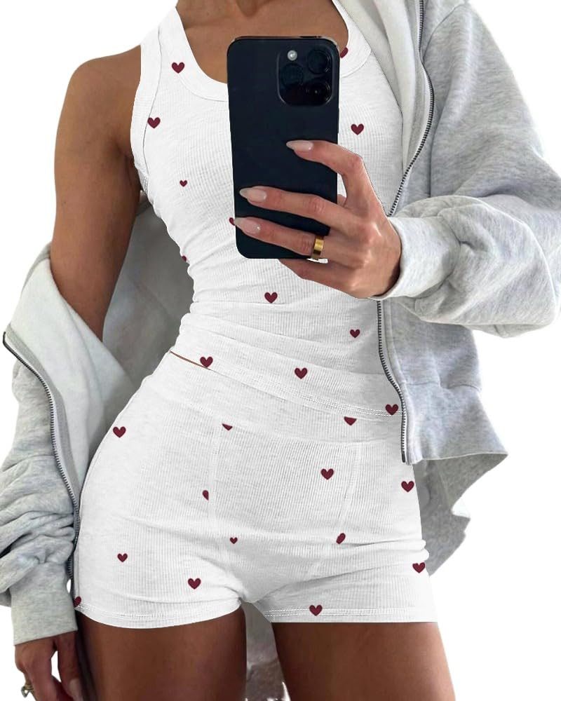 CHICME Womens Pajama Sets Casual Sleeveless Tank Top and Shorts Ribbed Knit 2 Piece Lounge Set | Amazon (US)