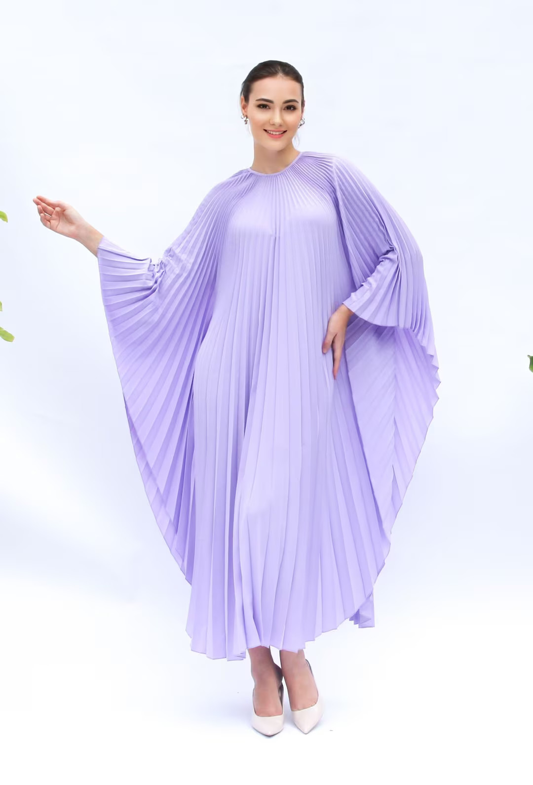 Lavender wedding dress fairy kaftan forest wedding dress kaftan pleated cocktail maxi dress party... | Etsy (US)