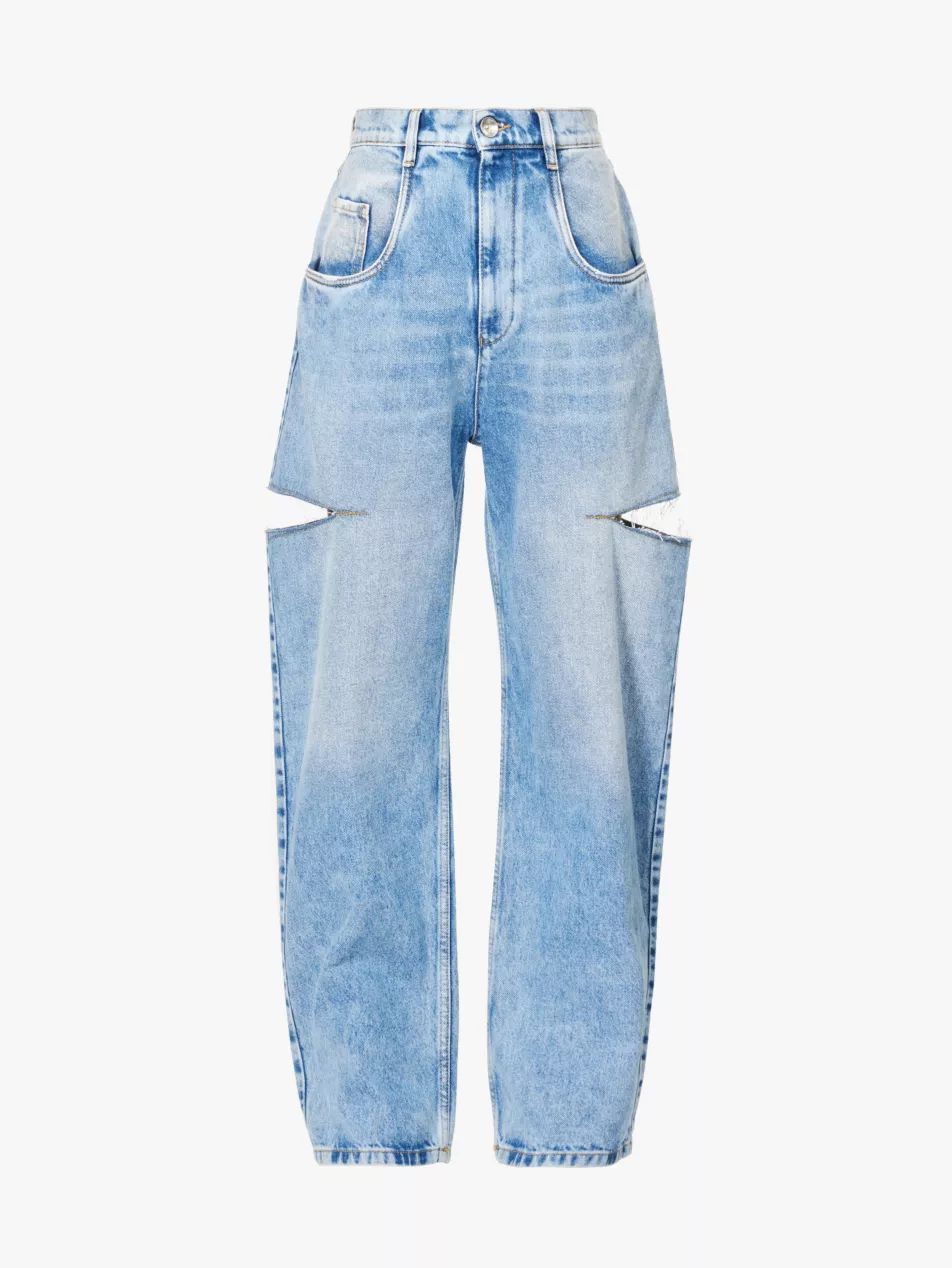 Icons cut-out straight-leg high-rise jeans | Selfridges