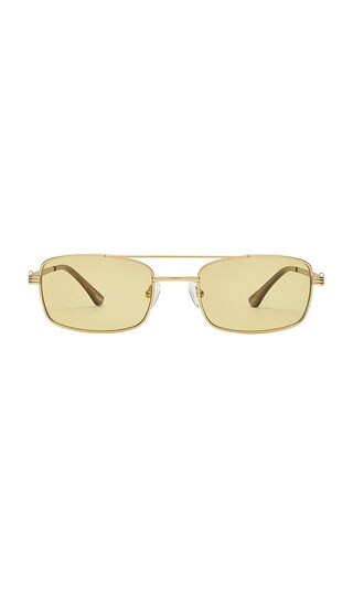 Rocky Sunglasses in Brushed Gold & Khaki Tint Polarised | Revolve Clothing (Global)