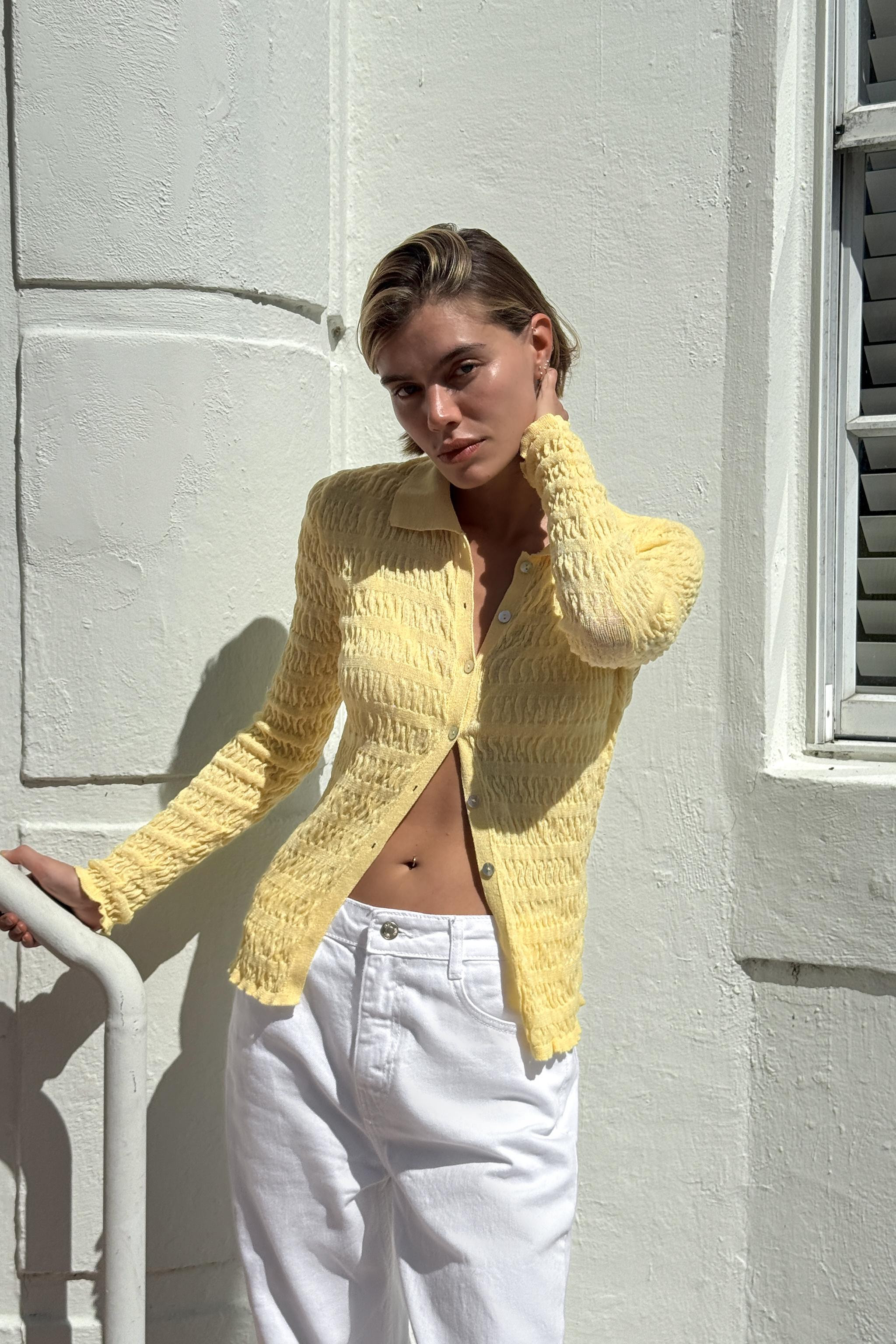 TEXTURED KNIT POLO TOP | Zara US