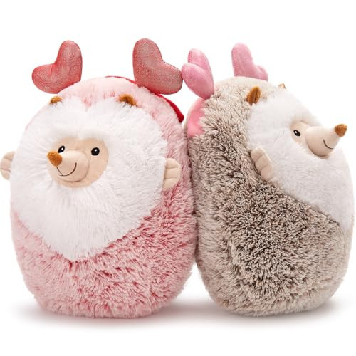 MaoGoLan Couple Valentines Hedgehogs Stuffed Animals with Heart Hair Band,2Pcs Soft Hedgehogs Throw Pillow Plush Toys, Love Heart Valentines Stuffed Animal Gift Decorations for Love Ones,14" | Amazon (US)