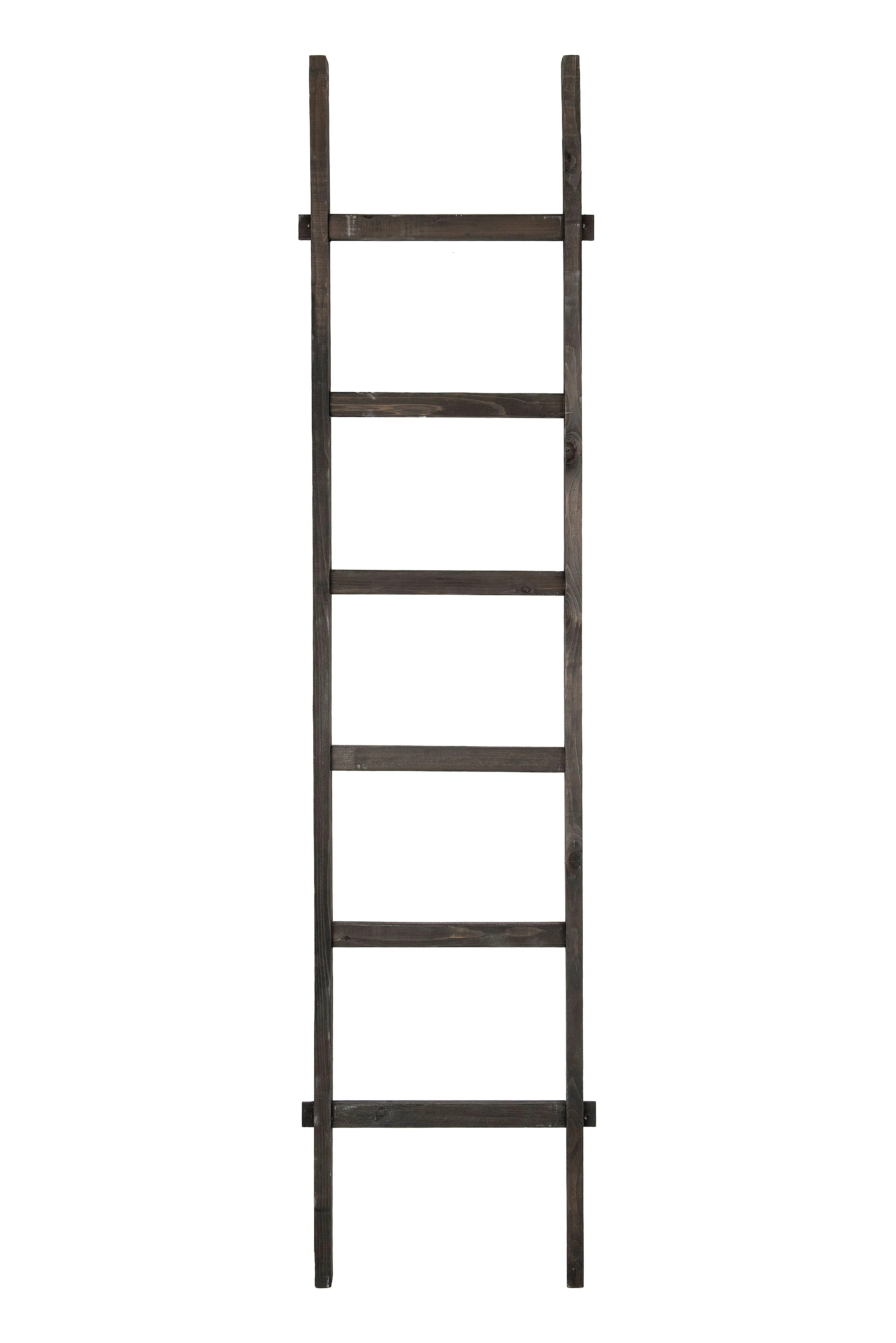 Woven Paths Decorative Wood Ladder in Black Finish - Walmart.com | Walmart (US)