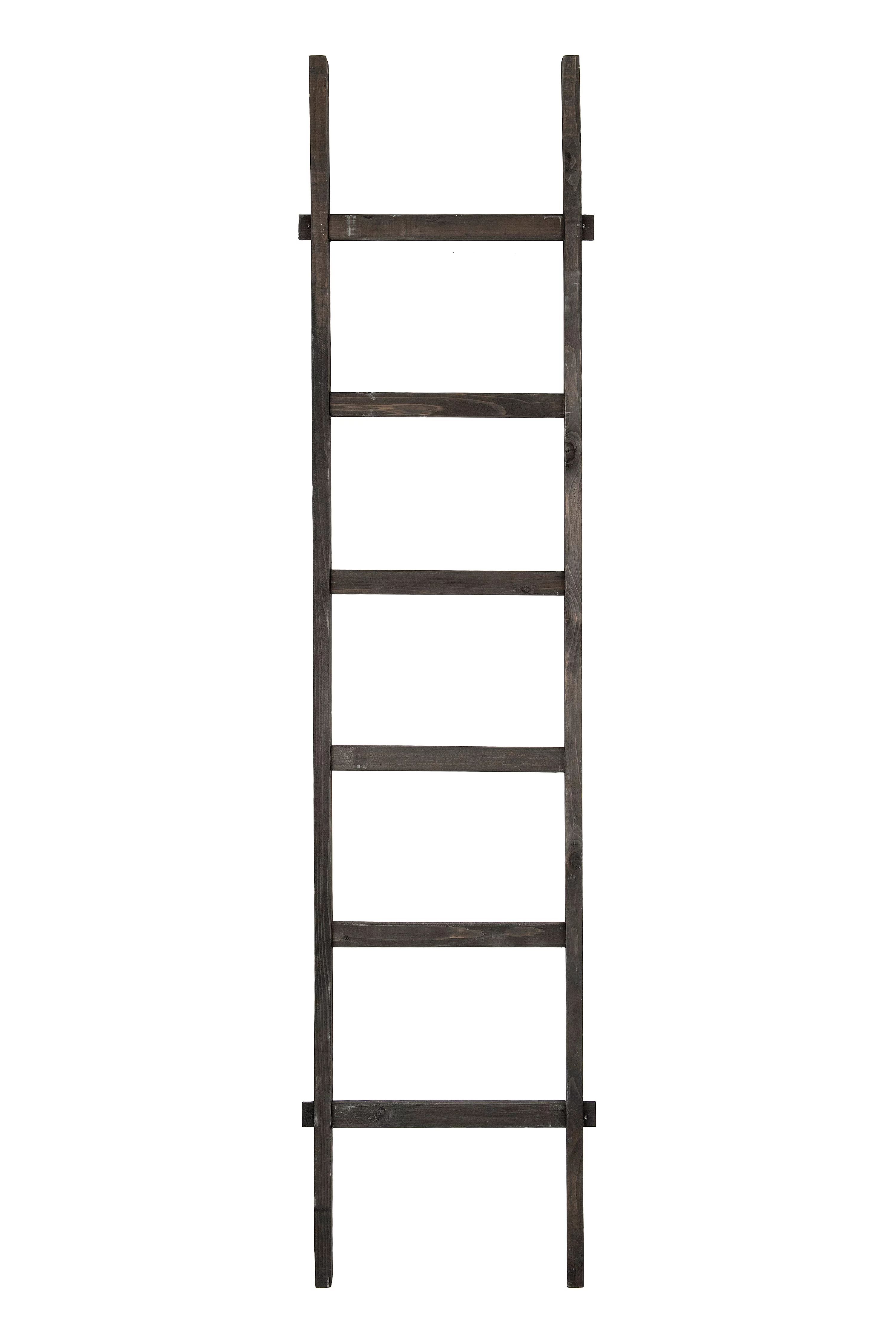 Woven Paths Decorative Wood Ladder in Black Finish | Walmart (US)