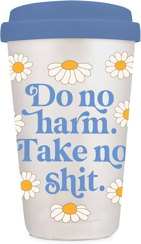 Studio Oh! New Glass Coffee Tumbler with Sip-Through Silicone Lid, Reusable Coffee Cup Glass Bott... | Amazon (US)