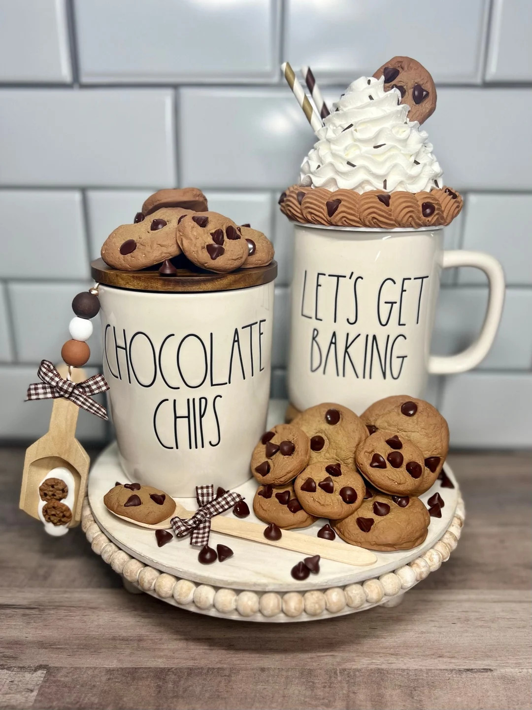NEW Realistic Chocolate Chip Cookie Tiered Tray Decor | Cookie Mug Topper | Baking Tiered Tray | ... | Etsy (US)