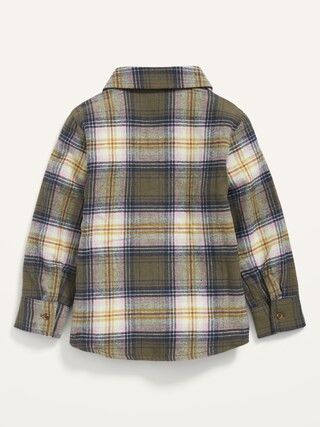 Drop-Shoulder Plaid Flannel Shirt for Toddler Girls | Old Navy (US)