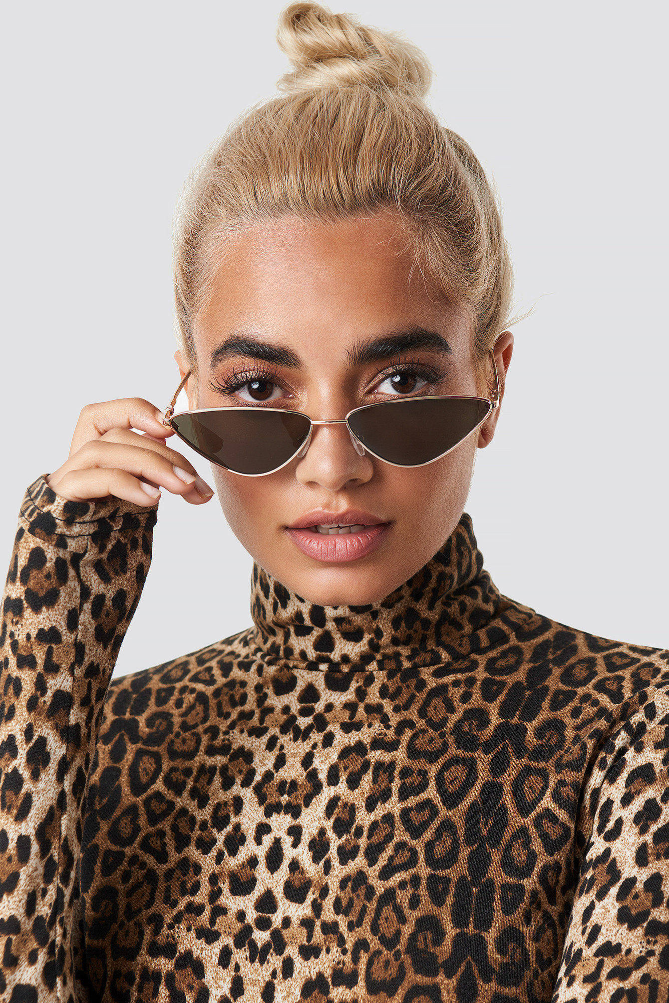 Statement By NA-KD Influencers Nina Groer Metal Cateye Sunglasses - Gold | NA-KD Global