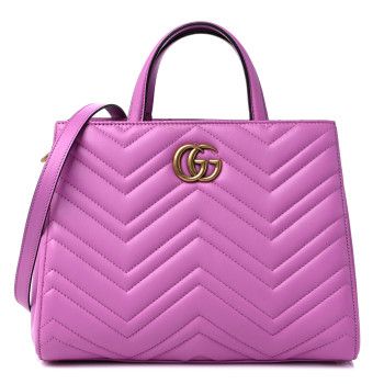 Calfskin Matelasse Small GG Marmont Tote Candy Mousse | FASHIONPHILE (US)