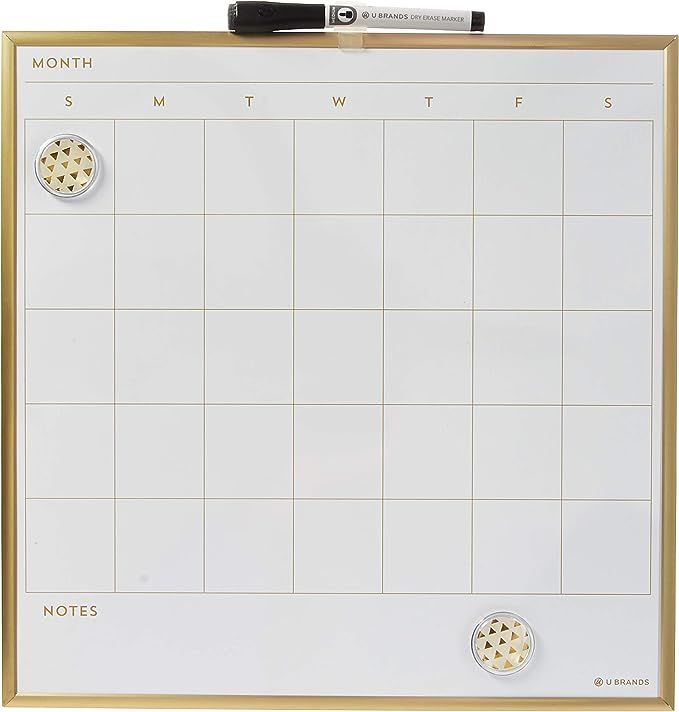 ubrand Gold Metal Frame Dry Erase Calendar, 14"X14" (366A00-04) | Amazon (US)