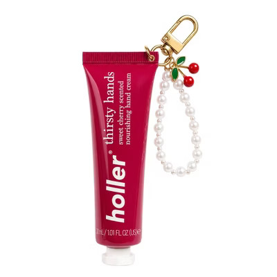 Holler and Glow Thirsty Hands Frosted Cherry Hand Cream Keychain - 30ml | Target