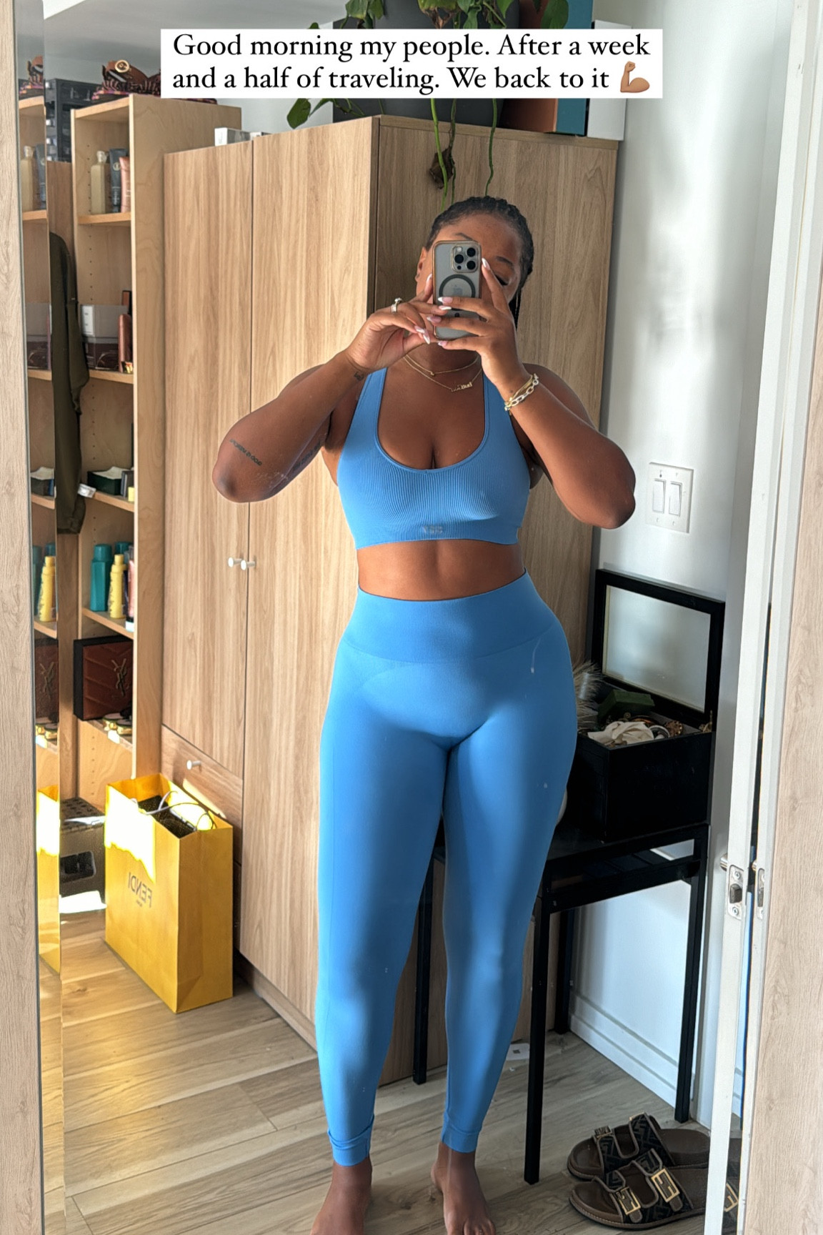 Love this new workout set!! 😍😍😍 one of my favorite activewear brands. Off to Pilates  

I am 5’9 • 200 lbs wearing a size medium top and large bottom. 


#LTKActive #LTKmidsize #LTKfitness