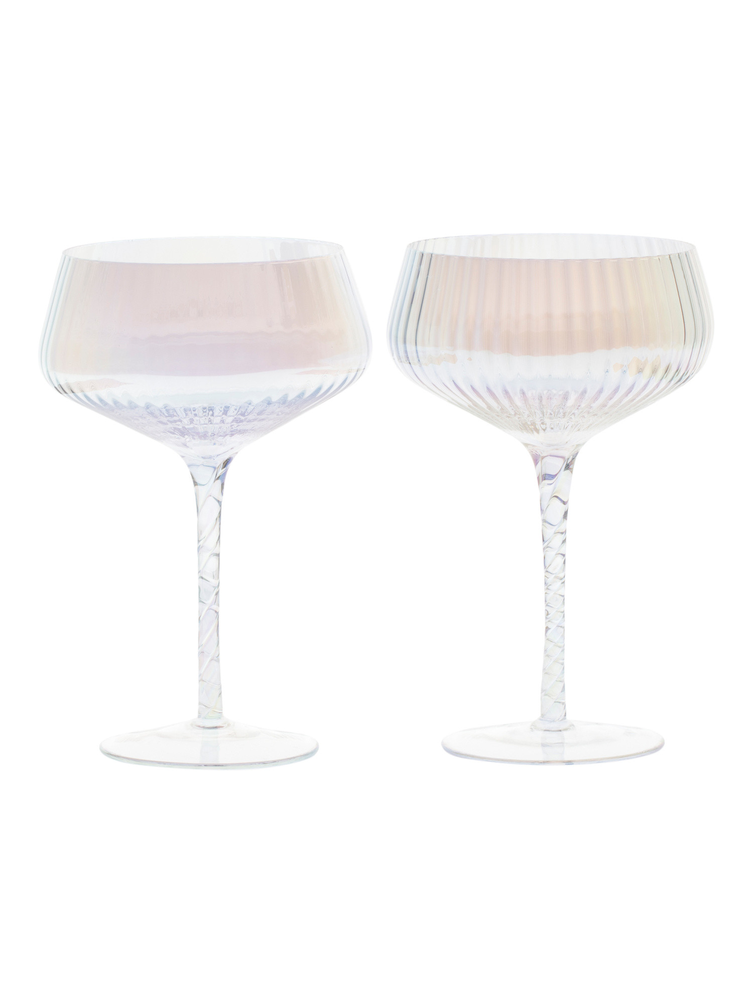 Set Of 2 Luster Twisted Stem Coupe Glasses | TJ Maxx