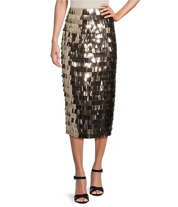 Mikayla Coordinating Sequin Pencil Skirt | Dillard's