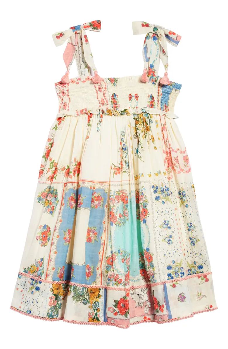 Kids' Clover Patchwork Print Shirred Cotton Dress | Nordstrom