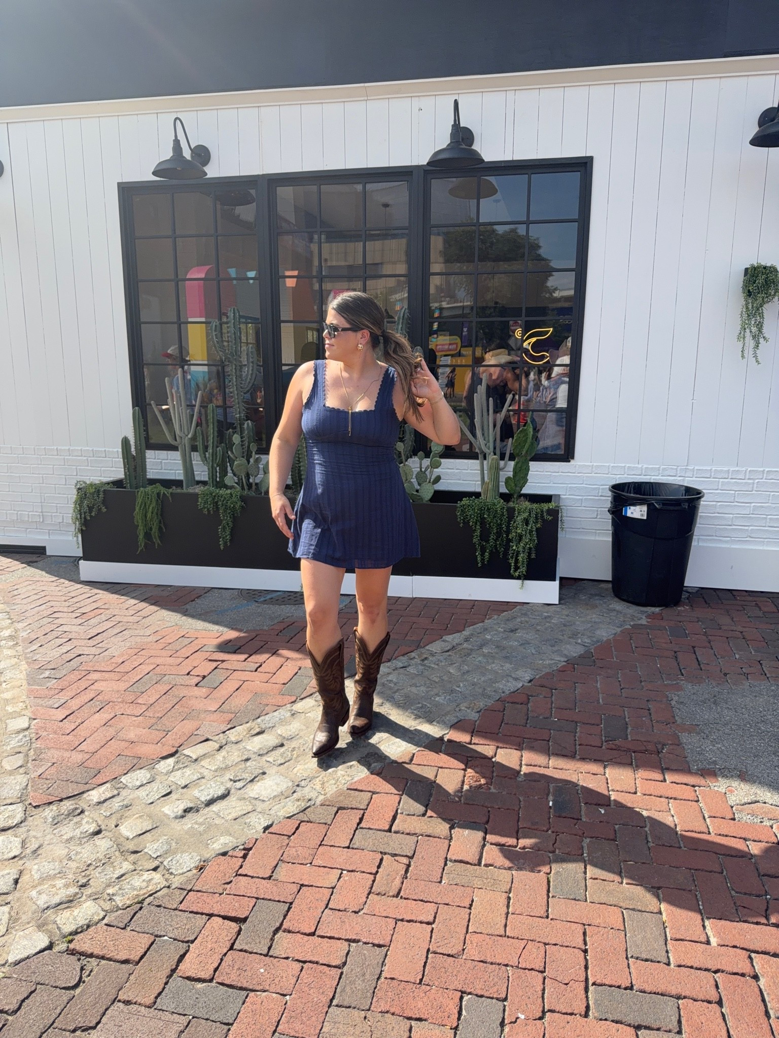 What I wore in Nashville on Broadway for CMA fest! Wearing size 12 in Princess Polly dress I got from Amazon! 

Country concert, western, dress, vacation midsize, size 12, size 14, mom style, curvy outfit