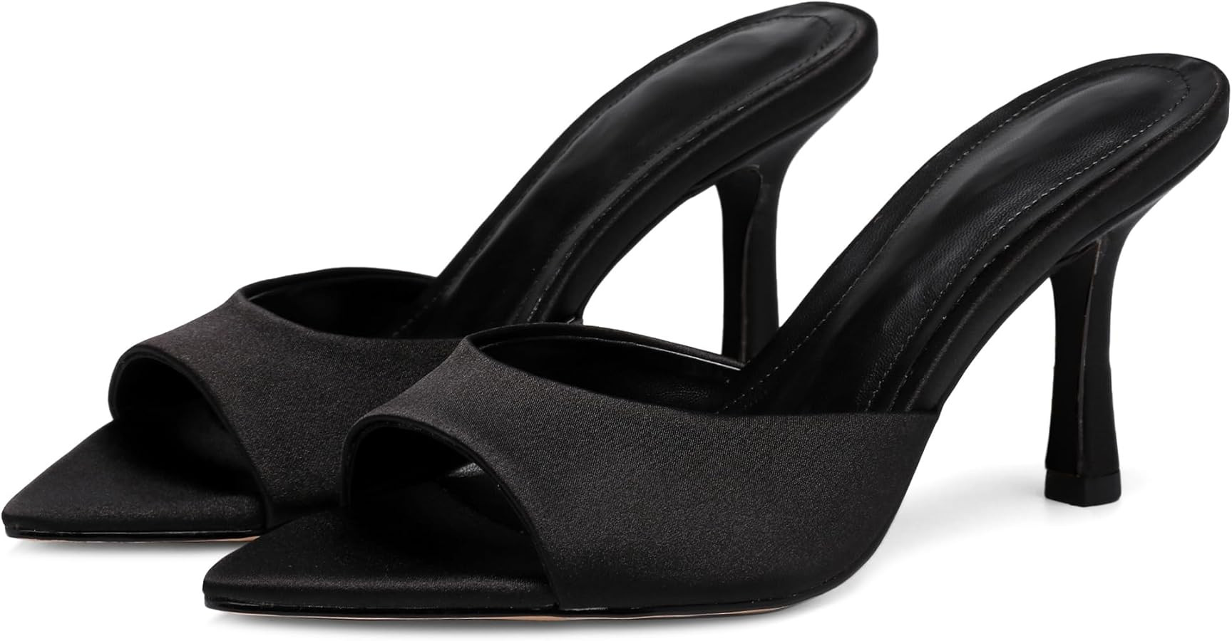 High Heel Mules for Women Slip On Open Pointed Toe Classy Patent Leather Stiletto Pumps Formal Sl... | Amazon (US)